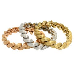 Three 1970S Italian Gold Bracelets