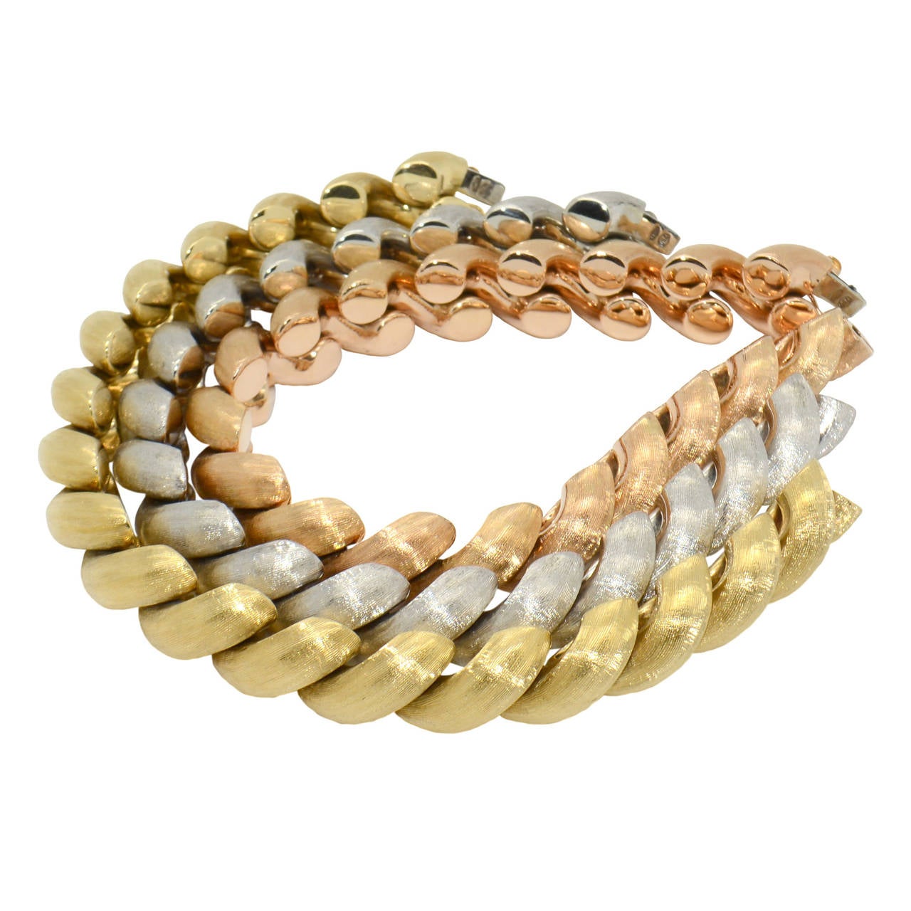 Three 1970S Italian Gold Bracelets