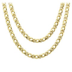 1980s Bulgari Diamond Gold Gourmette Chain Necklace