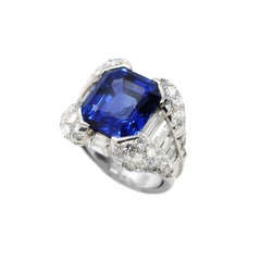 1970 Massoni & Massoni Anello con zaffiro e diamante