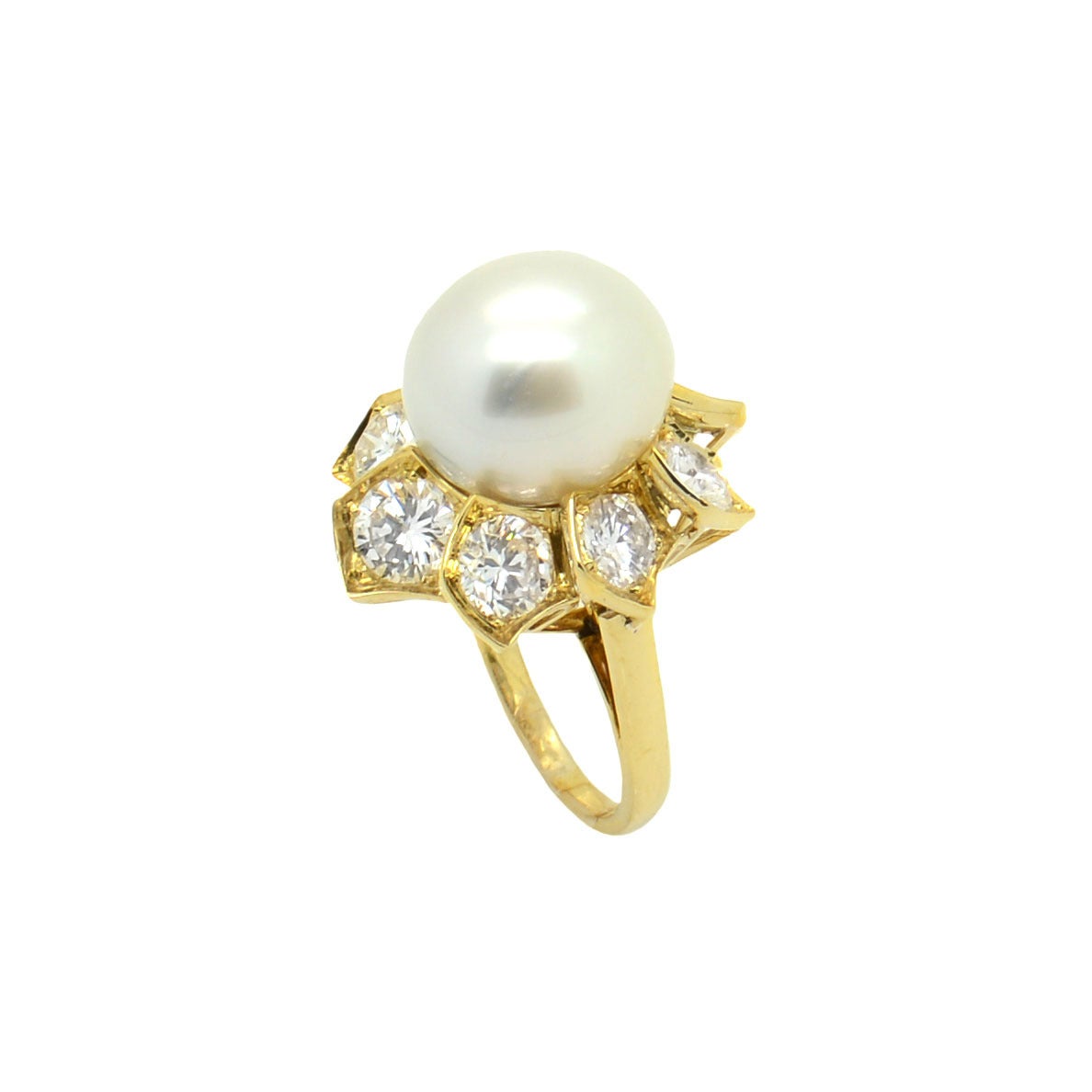 Bulgari Diamond Pearl Gold Cocktail Ring