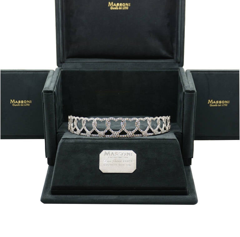 Women's Massoni Rome Diamond Locking Hearts Tiara For Sale