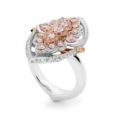 Award Winning Australian Argyle Pink Diamonds Chantilly Ring