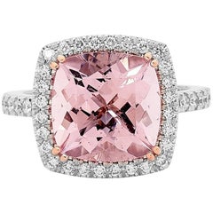 5.27ct Morganite and Diamond Cocktail Ring
