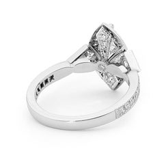 GIA Certified 1.02ct Marquise Diamond Art Deco Style Platinum Engagement Ring