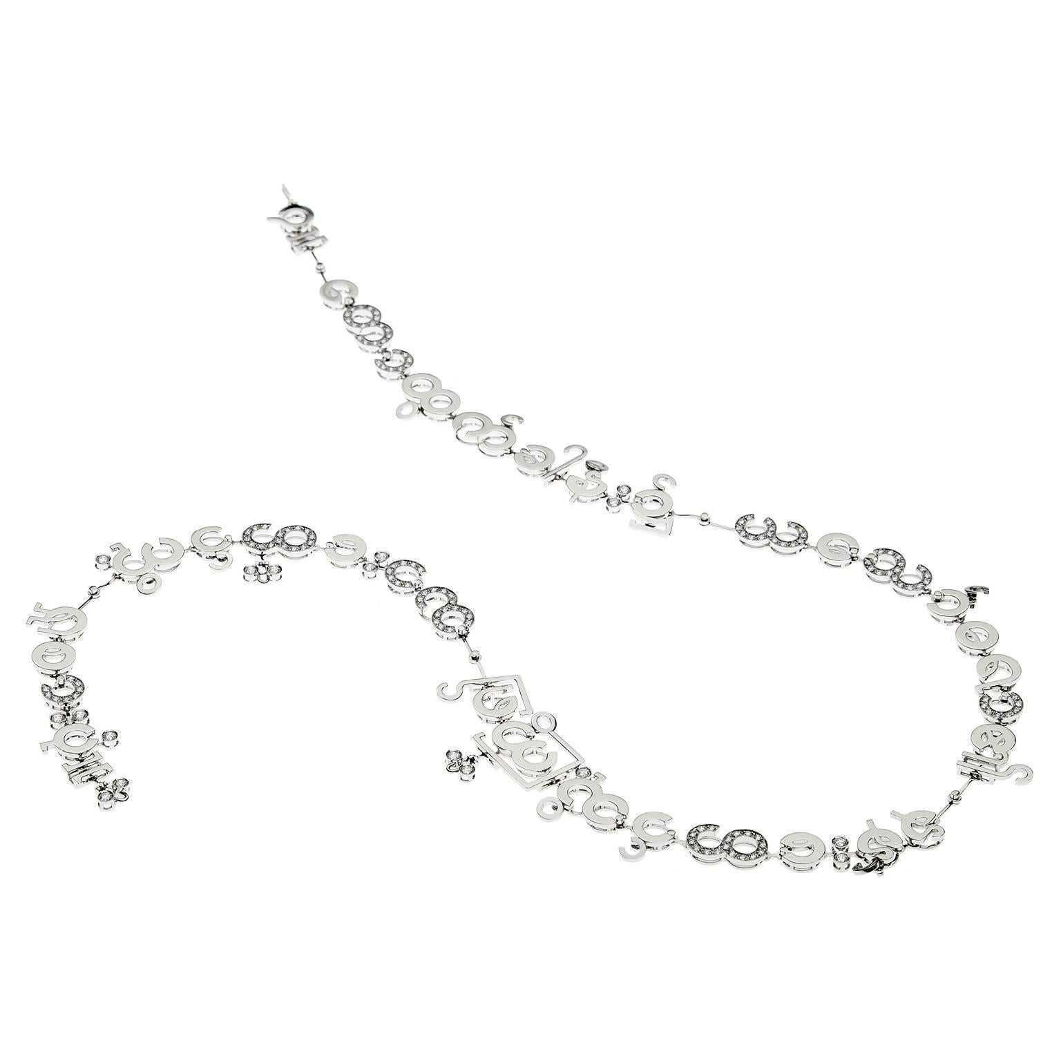 Women's Nathalie Jean Contemporary 4, 24 Carat Diamond White Gold Chain Drop Necklace