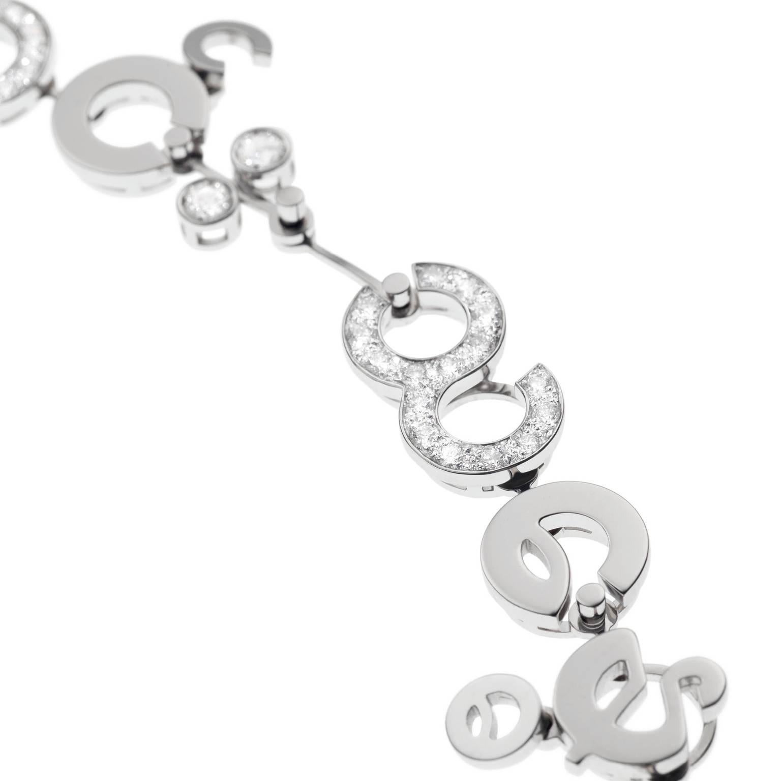 Nathalie Jean Contemporary 4, 24 Carat Diamond White Gold Chain Drop Necklace 1