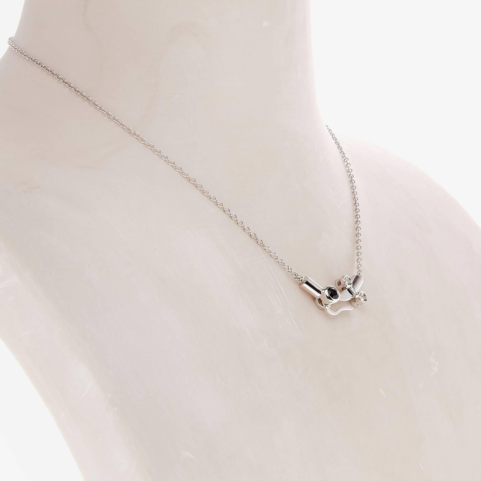Women's Nathalie Jean 0, 1 Carat Diamond Tourmaline Gold Pendant Drop Dangle Necklace