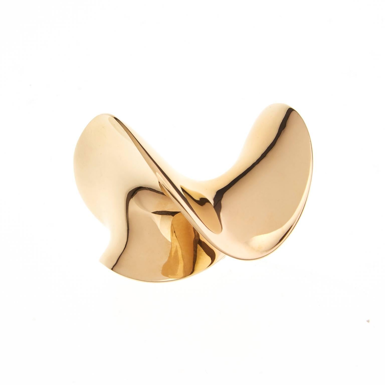 Nathalie Jean Contemporary Rose Gold Limited Edition Sculpture Cocktail Ring 1