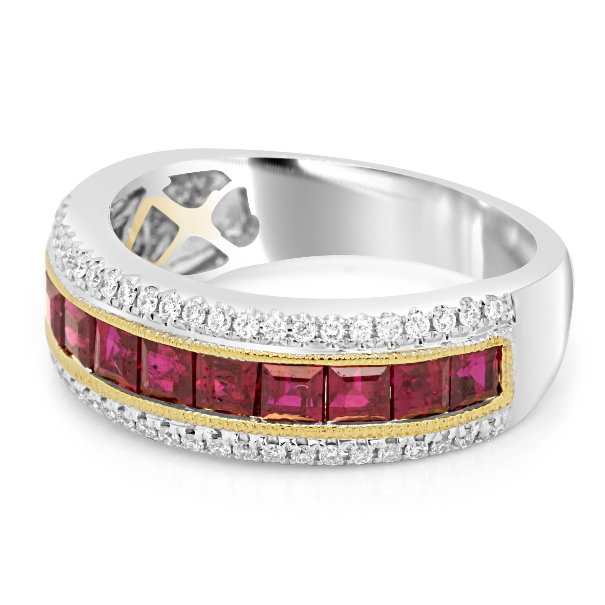 channel set ruby diamond ring