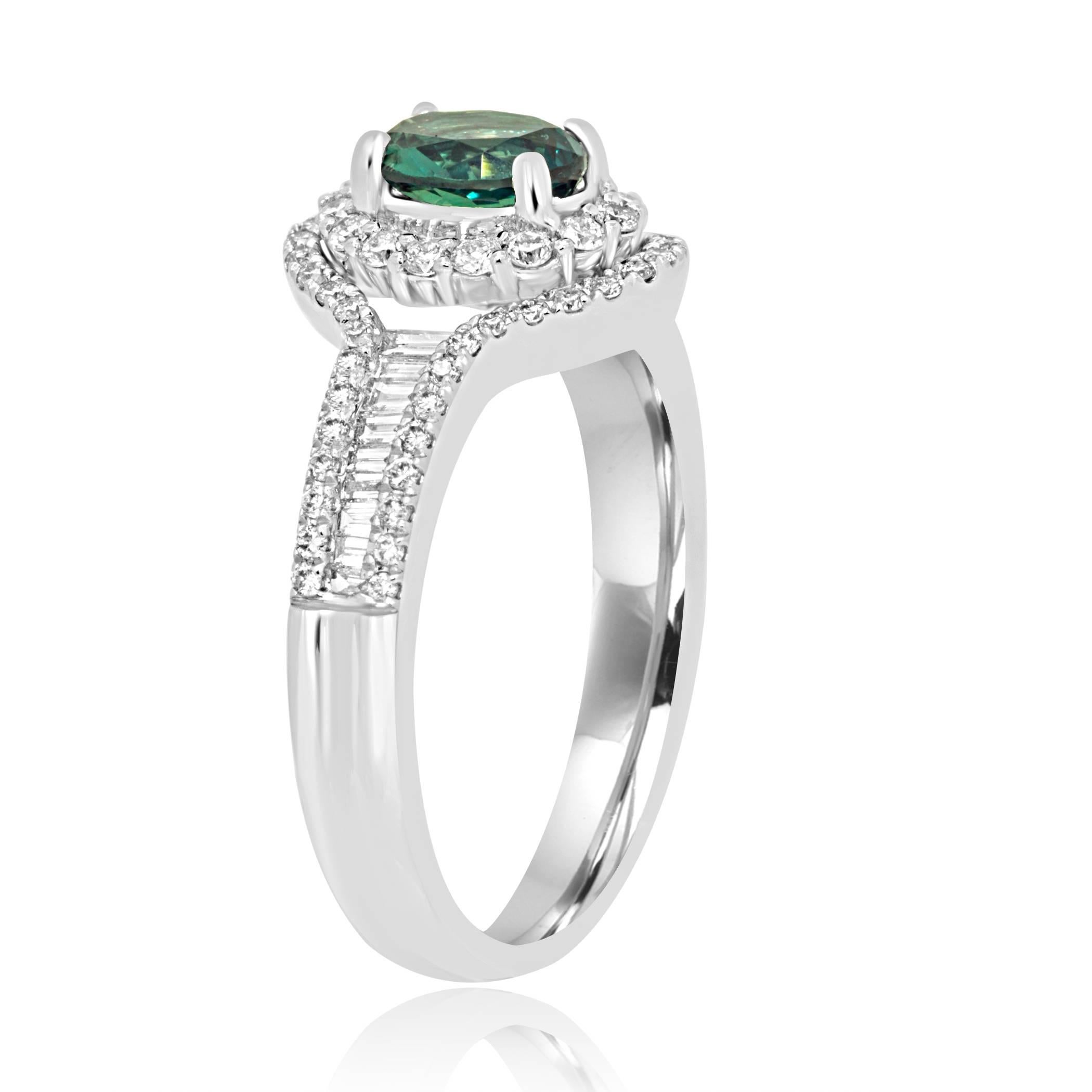 Modern Good Color Change Oval Alexandrite Diamond Halo Gold Bridal Fashion Ring