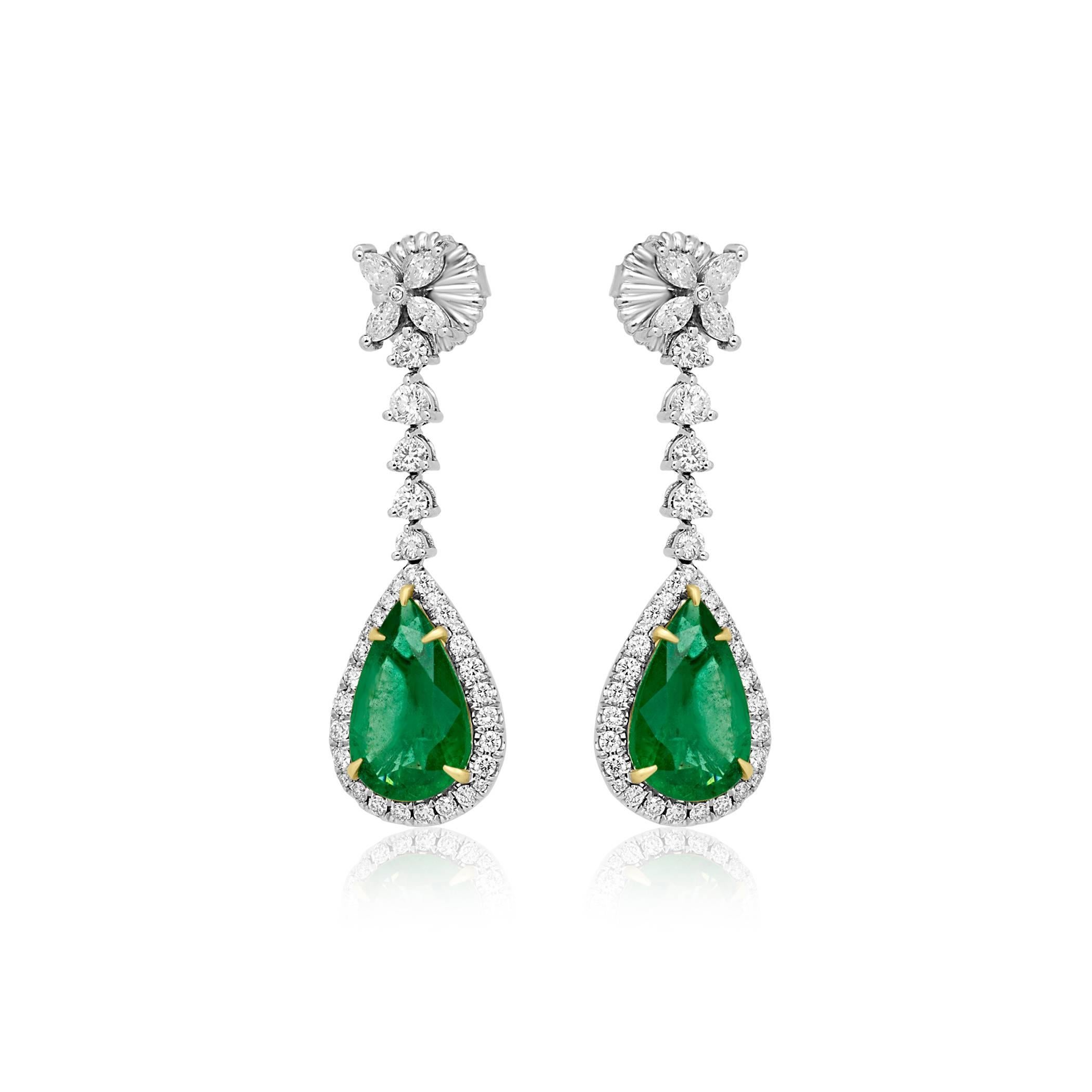 dangle emerald earrings