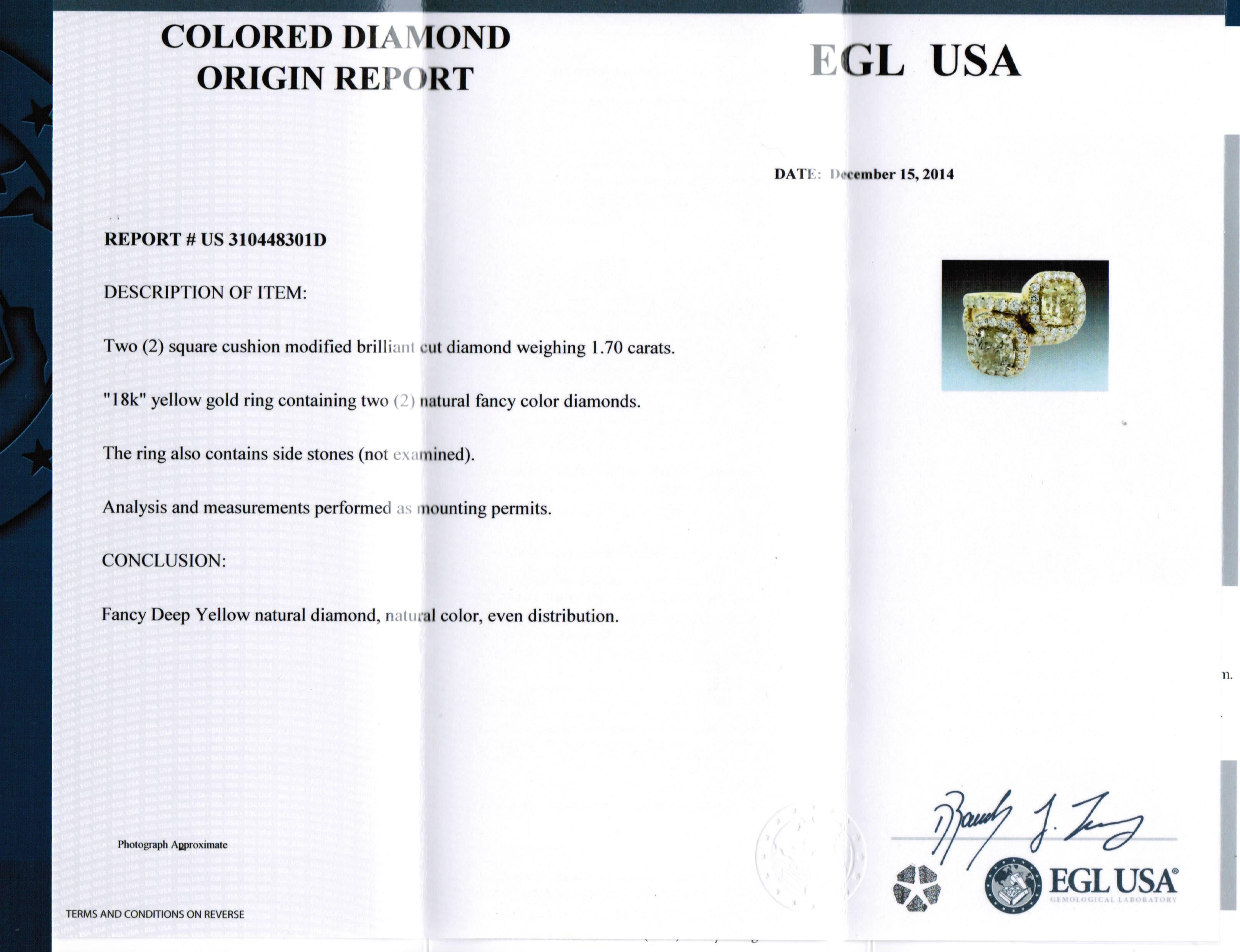 GIA Certified Natural Green and Yellow Diamond Twotone Gold Halo Toi Et Moi Ring 10