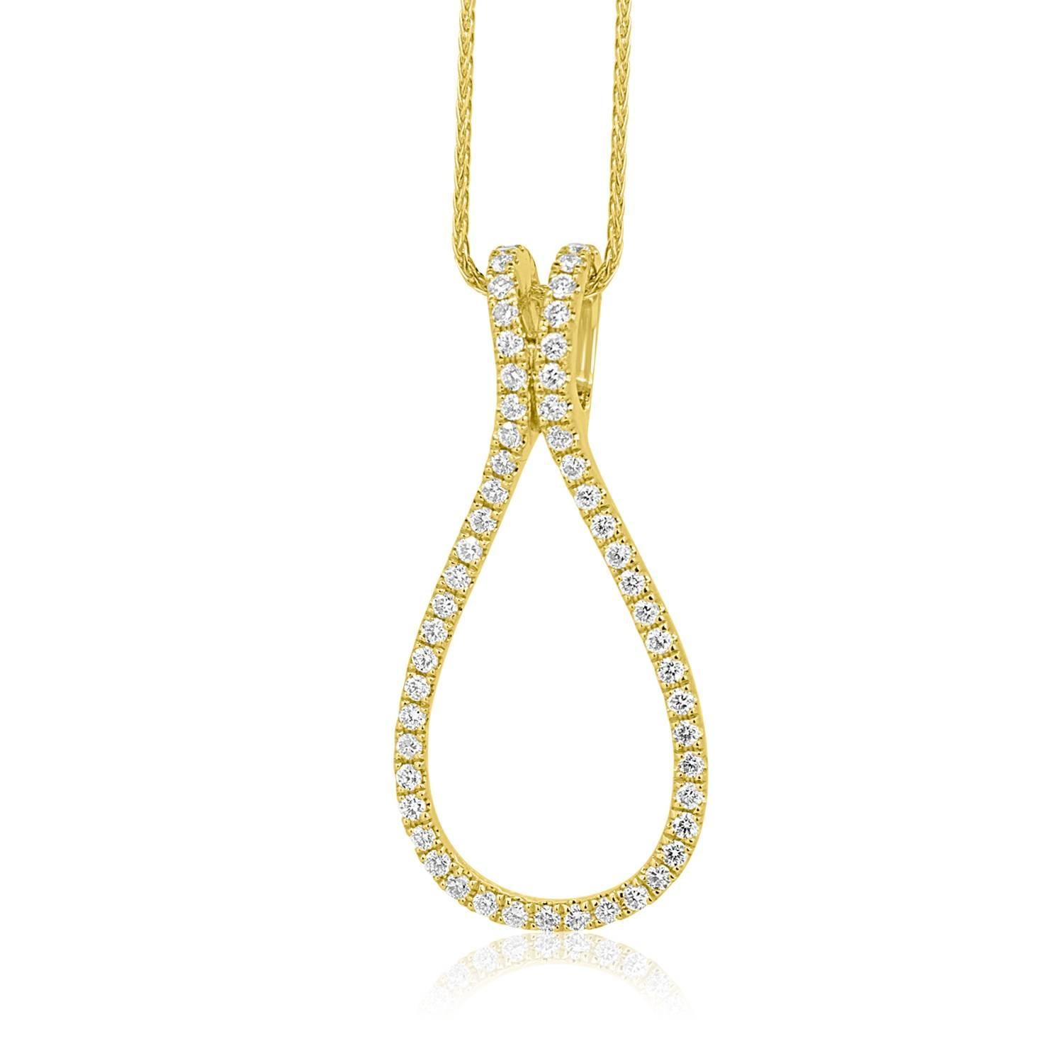 Interchangeable Emerald Diamond Two-Color Gold Drop Necklace 2