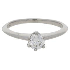 Tiffany & Co. 0.44 Carat Single Stone Diamond Platinum Ring