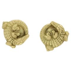 1980s Kieselstein-Cord Gold Alligator Clip Earrings 9