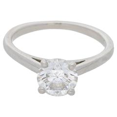 De Beers 1.25 Carat Single Stone Diamond Platinum Ring