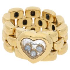 Chopard Happy Heart Diamond Gold Flex Link Ring 5