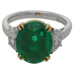 4.8 Carat Emerald Diamond Platinum Ring 3