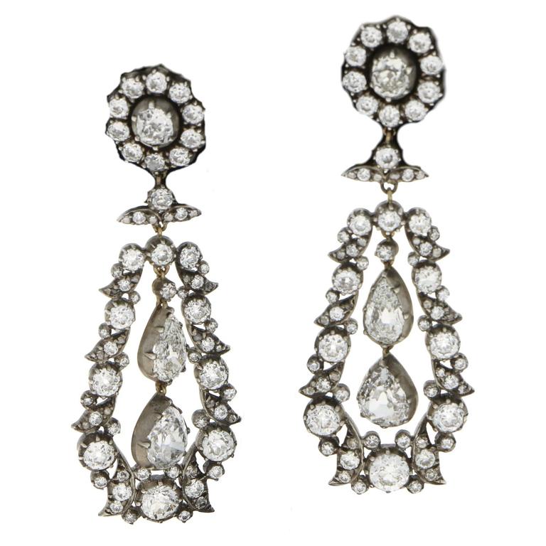 1880s Victorian Diamond Drop Earrings For At 1stdibs 1880s Victorian Diamond Drop Earrings For