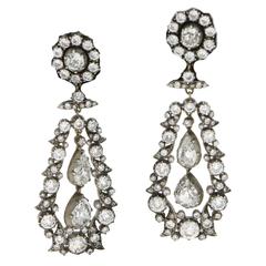1880s Victorian Diamond Drop Earrings 9