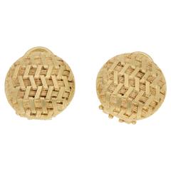 1980s Tiffany & Co. Basket Weave 18 Karat Gold Earrings 11