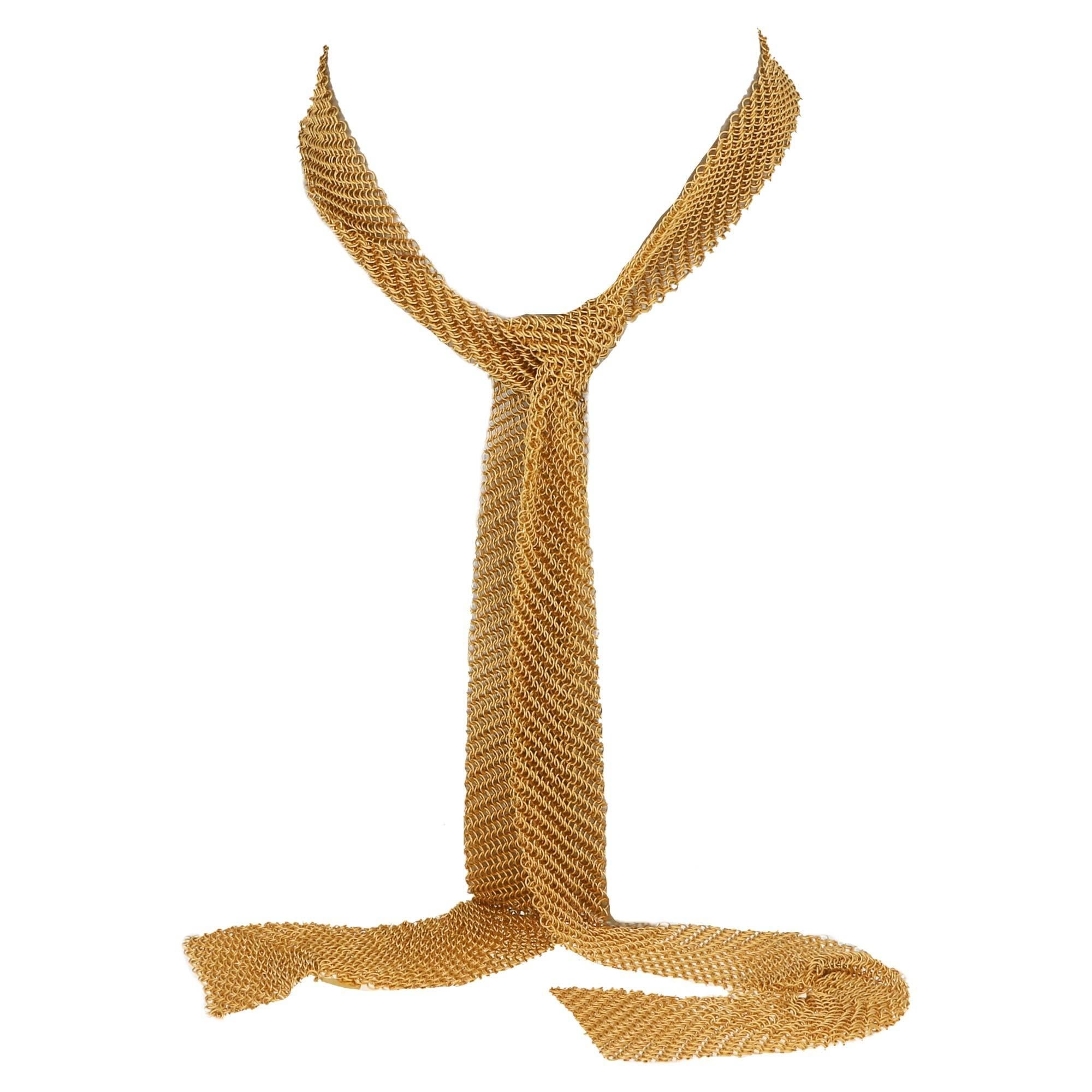 Tiffany & Co. Elsa Peretti Gold Mesh Necklace Scarf