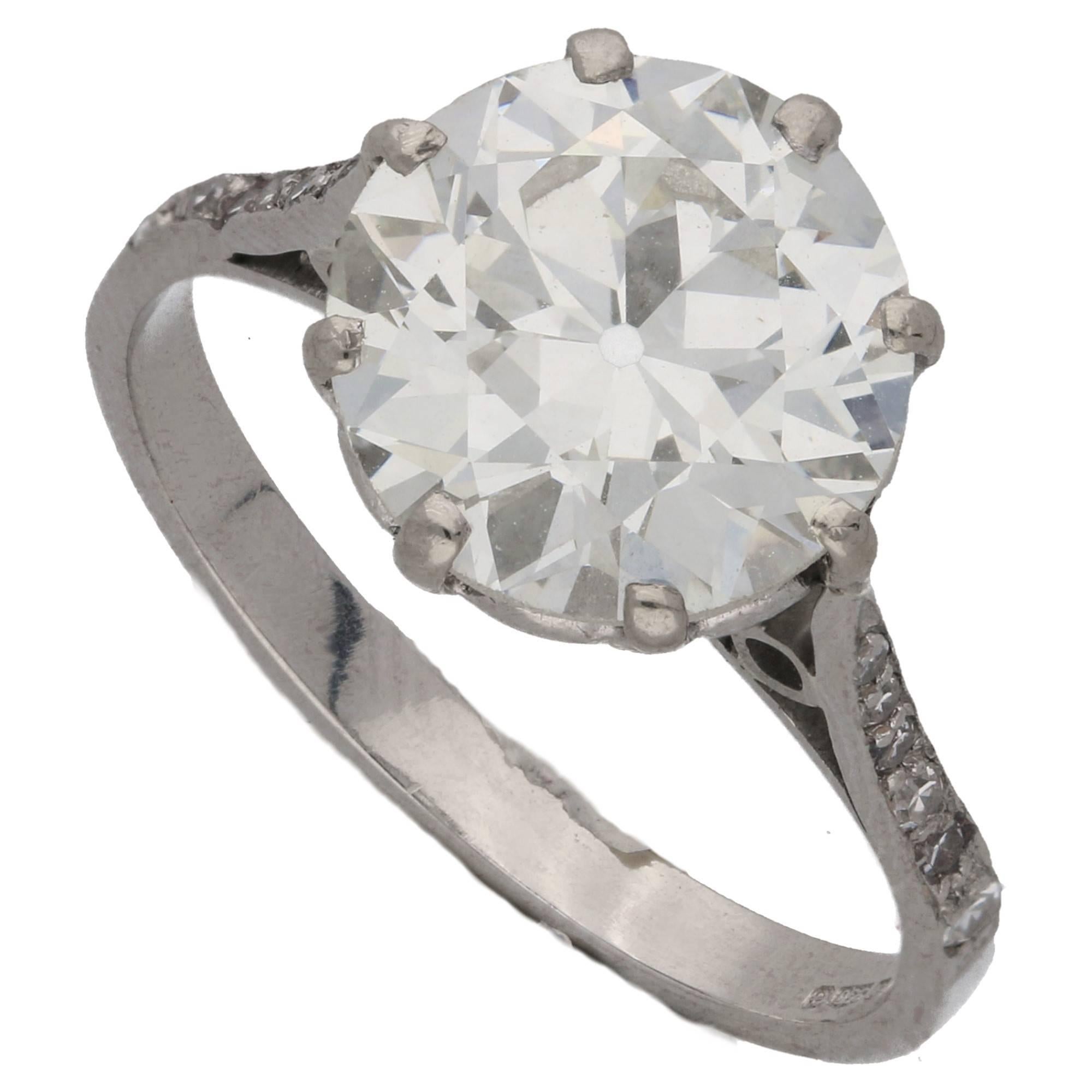 2.78 Carat Single Stone Edwardian Diamond Engagement Ring
