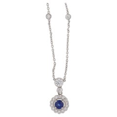 Edwardian Style Sapphire Diamond Necklace in White Gold 11