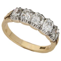 Victorian 2.66 Carat Diamond Five-Stone Gold Ring