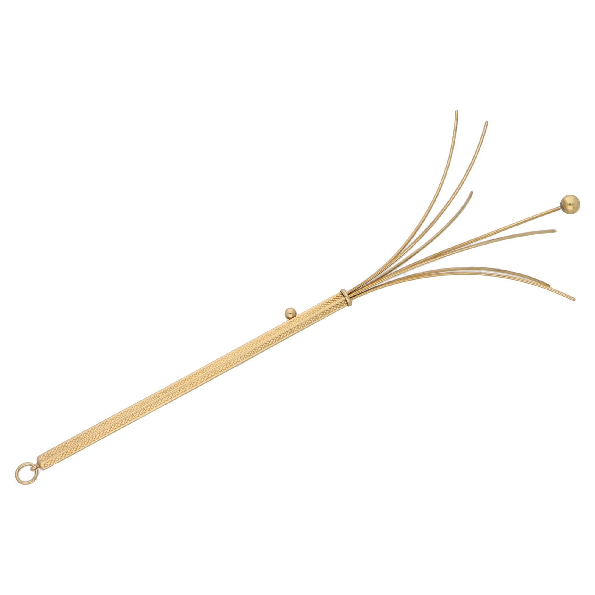 1930s 18 Karat Gold Asprey Swizzle Stick