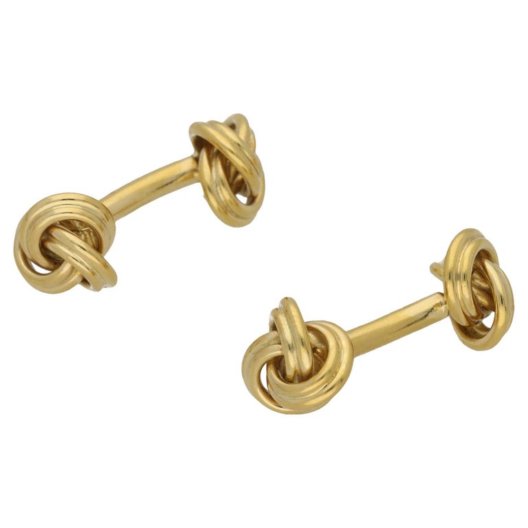Gold "Love Knot" Cufflinks with Diamonds at 1stdibs