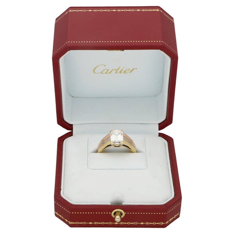 Cartier 2.2 Carat Emerald Cut Diamond Engagement Ring at 1stDibs | 2.2  carat emerald cut diamond, emerald cut cartier, 2.2 carat diamond ring
