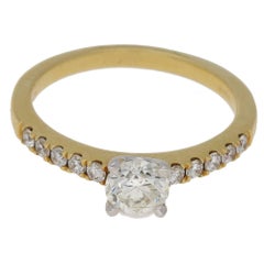 0.49 Carat Single Stone Diamond Gold Ring