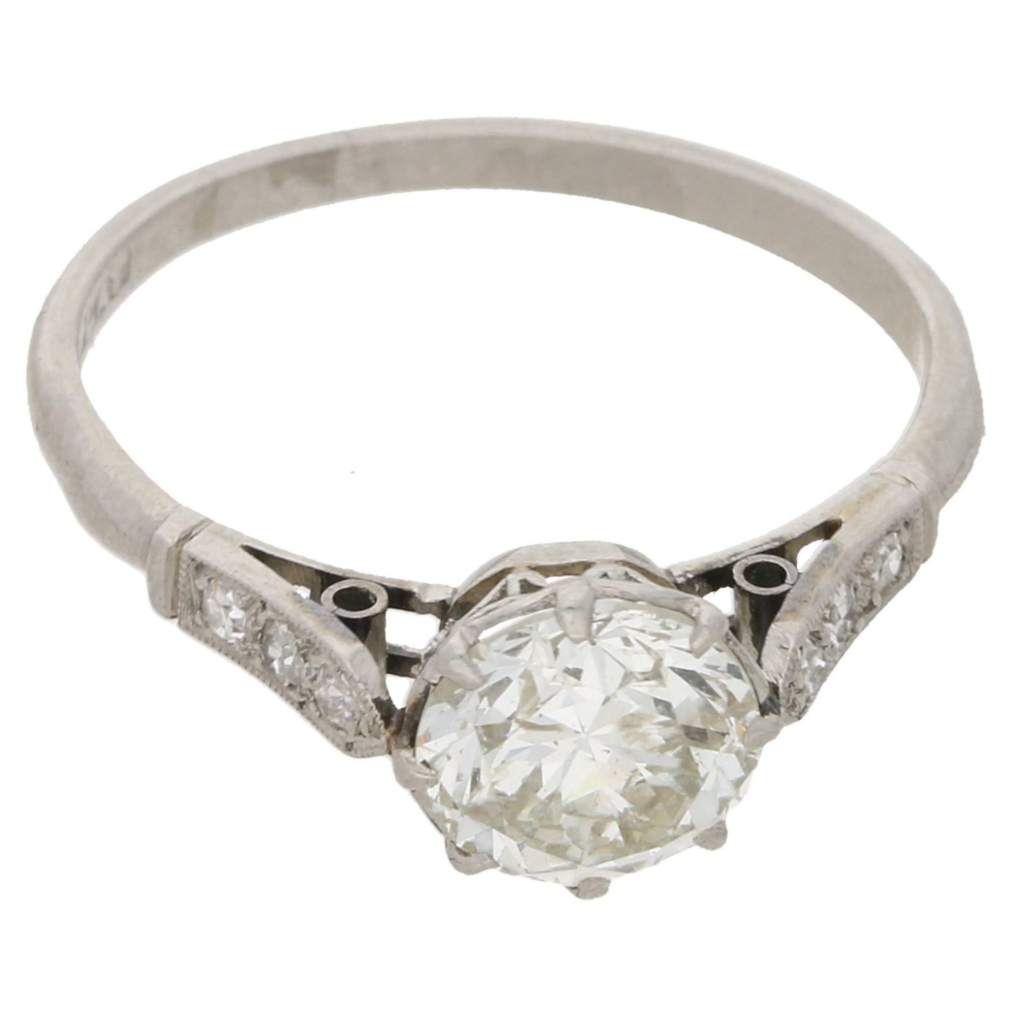 1.25 Carat Old European Cut Edwardian Diamond Engagement Ring