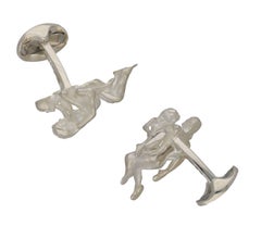 Silver Moving Erotic Couple Cufflinks