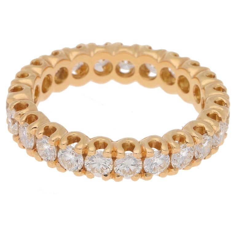 Yellow Gold Diamond Eternity Ring For Sale at 1stdibs