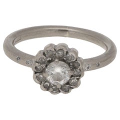 Diamond Floral Cluster Engagement Ring