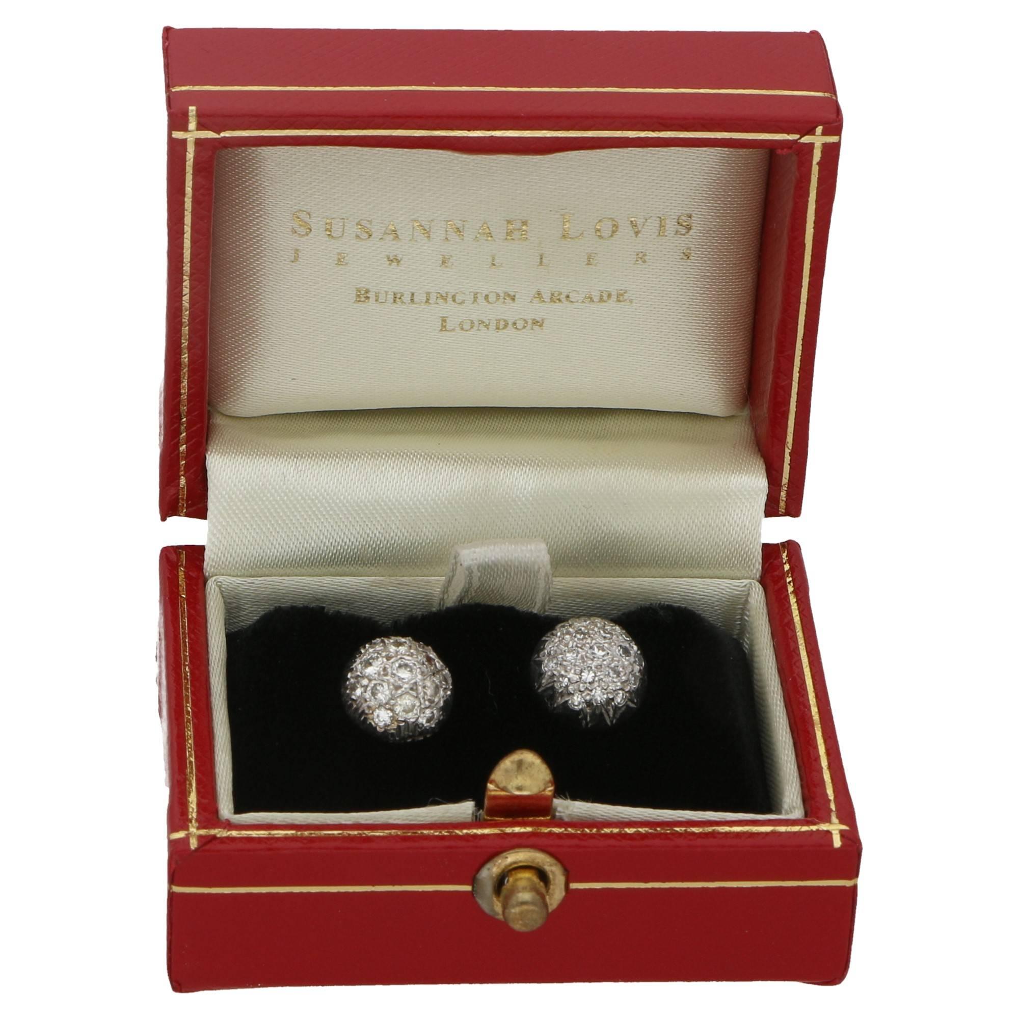 Vintage Diamond Stud Earrings in 14ct White Gold 0.50cts
