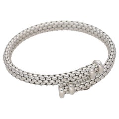 18 Karat White Gold Fope Rope Bangle