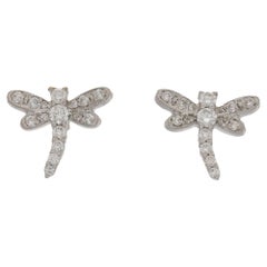 Diamond Dragonfly Gold Stud Earrings