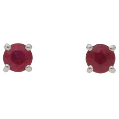 Ruby Gold Stud Earrings