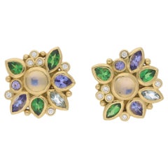 Temple St Clair Gold Multi Gem Earrings