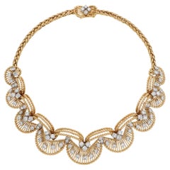 Vintage Cartier 1960s Diamond Necklace in Yellow Gold