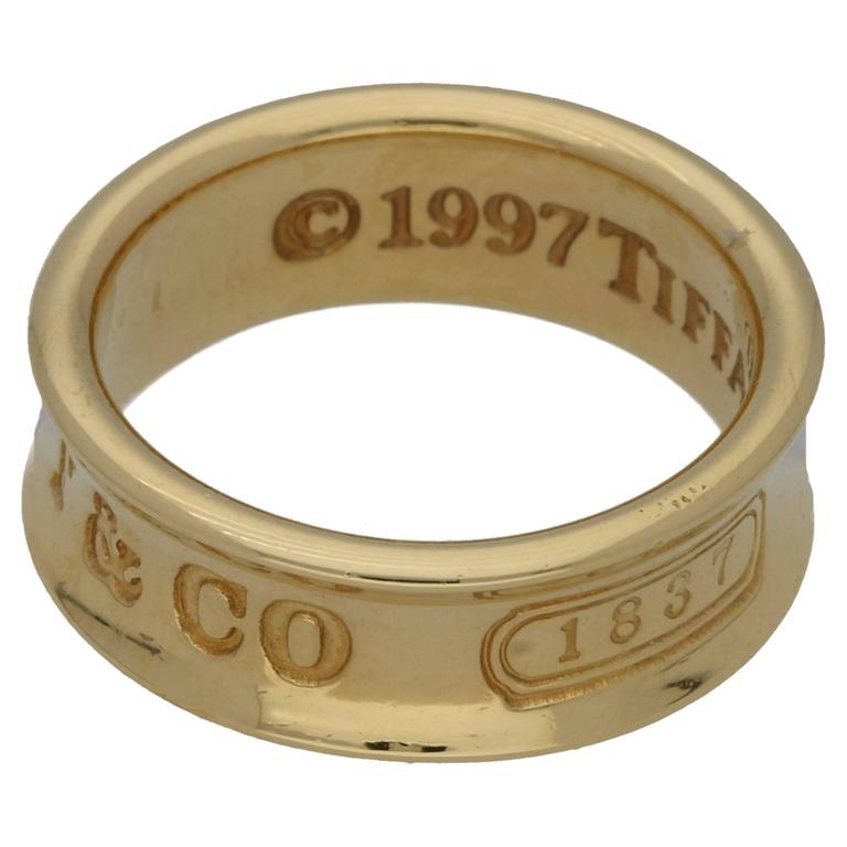 Tiffany and Co. 1837 18 Karat Yellow Gold Hallmarked Ring at 1stDibs