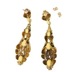 Georgian Amethyst Cannetille Gold Drop Earrings