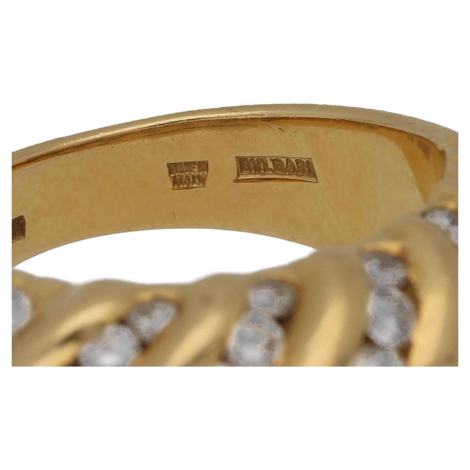 Men's Bulgari Diamond Dress Ring in Gold