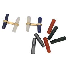 Vca Interchangeable Baton Cufflink Set in Gold 4