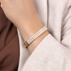 Vintage 1960s Rare Van Cleef & Arpels Four Row Brick Link Diamond Bracelet