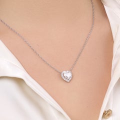 Vintage 1994 Graff GIA Certified 2.15ct Heart Diamond Cluster Necklace